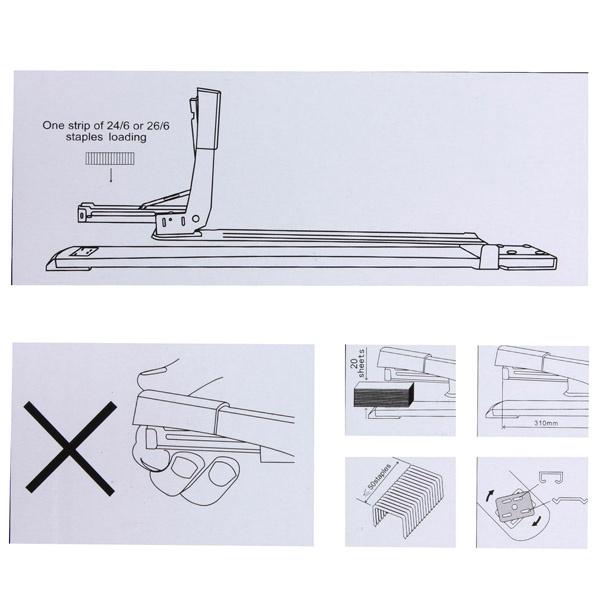 12" Professional Long Arm Reach Stapler Office Supplies 20 Sheets Capacity