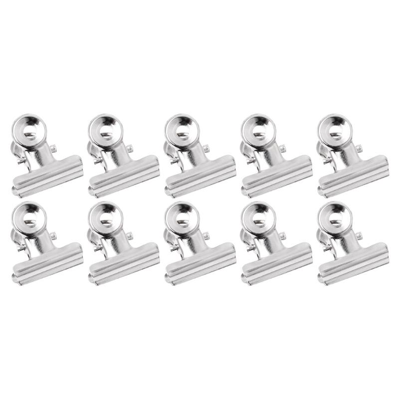 10Pcs Metal Bulldog Grip Clip Food Sealer Bag Clamp Paper Document Ticket Binder