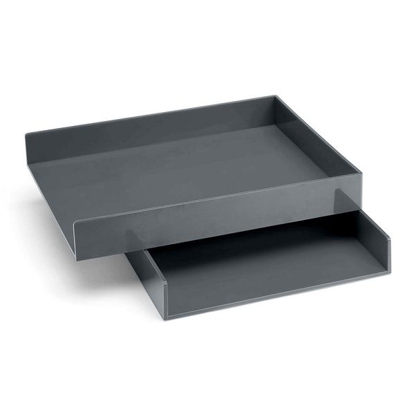 Dark Gray Letter Trays, Set of 2