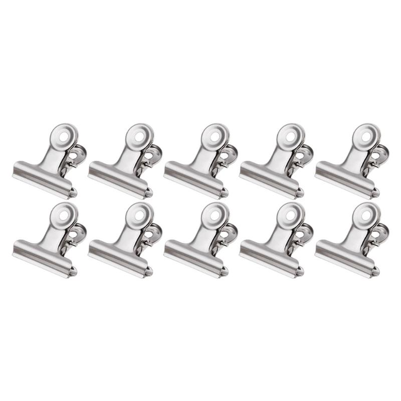 10Pcs Metal Bulldog Grip Clip Food Sealer Bag Clamp Paper Document Ticket Binder