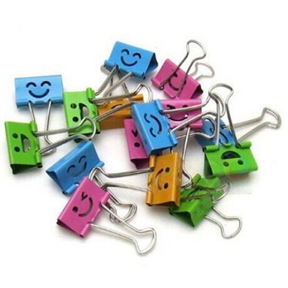 10Pcs Smile Metal Binder Clips for Notes Letter Paper Books Home Office School