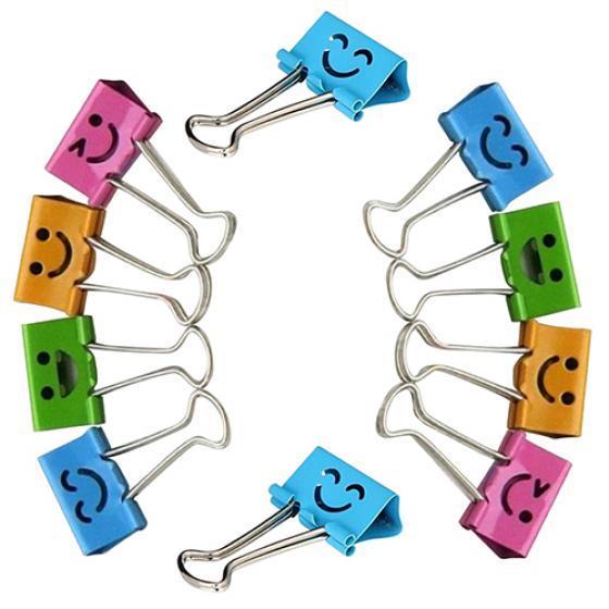 10Pcs Smile Metal Binder Clips for Notes Letter Paper Books Home Office School