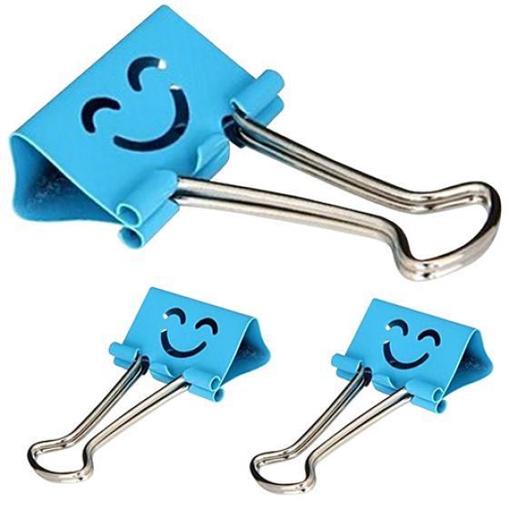 10Pcs Smile Metal Binder Clips for Notes Letter Paper Books Home Office School