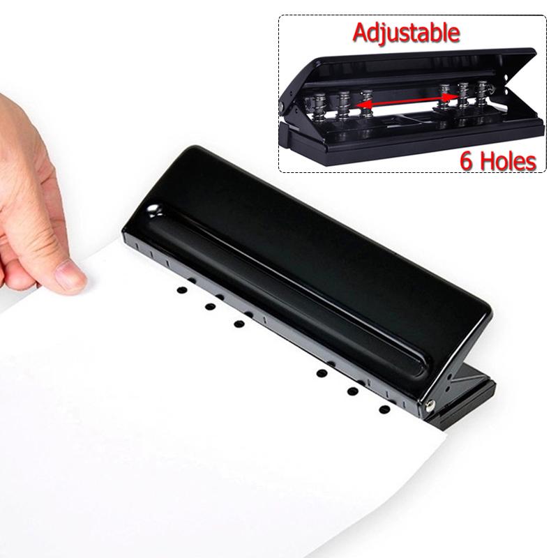 3 Sizes Adjustable 6-Holes Punch Loose-leaf Diaries Organizers Paper Punch Staplers