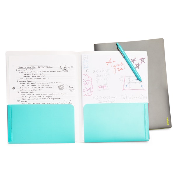 Pink + Aqua 2-Pocket Poly Folder