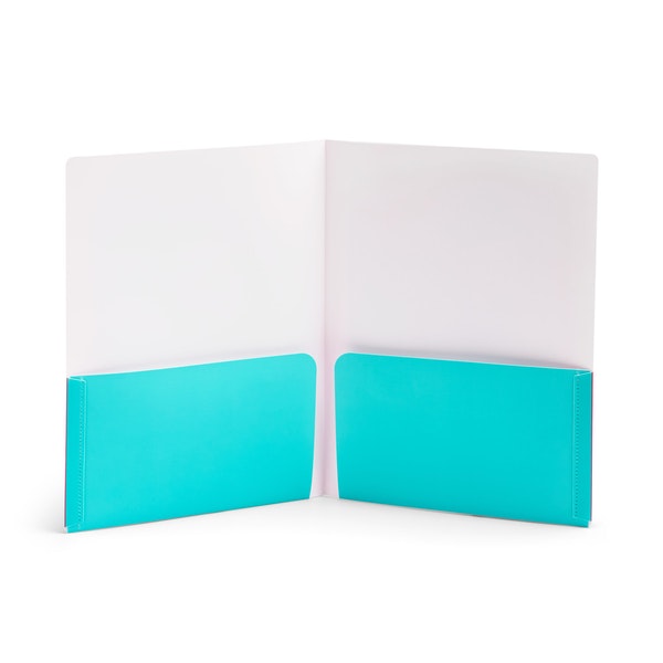 Pink + Aqua 2-Pocket Poly Folder