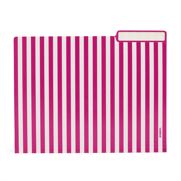 Classic Assorted Striped File Folders, Set of 6