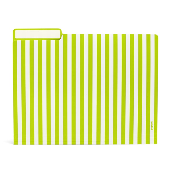 Classic Assorted Striped File Folders, Set of 6