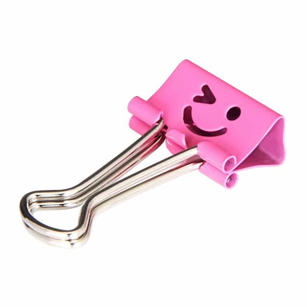 40 Pcs Binder Clips Smile Face File Paper Clip for Home School Office