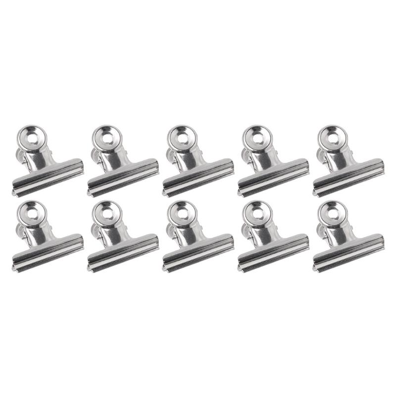 10Pcs Metal Bulldog Grip Clip Food Sealer Bag Clamp Paper Document Ticket Binder