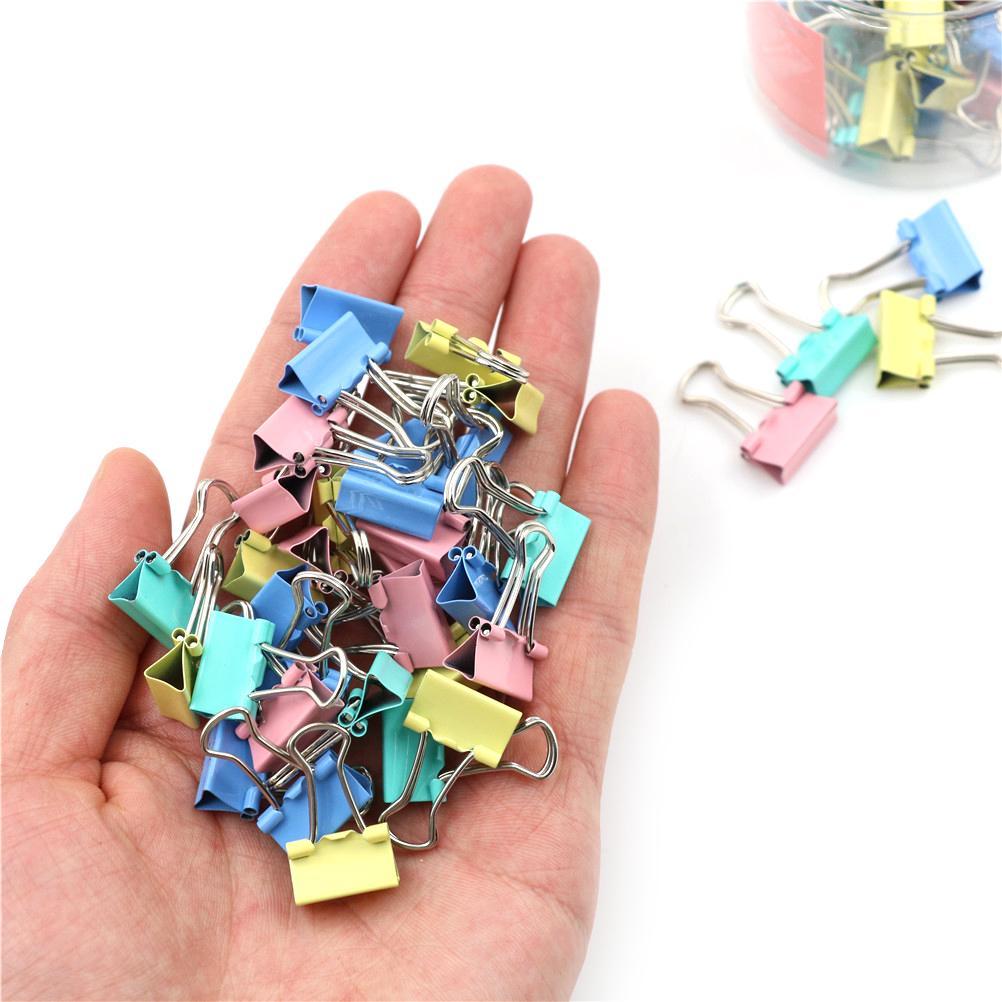 10Pcs 15mm Colorful Metal Binder Clips Note File Paper Clip Holder Office Supplies