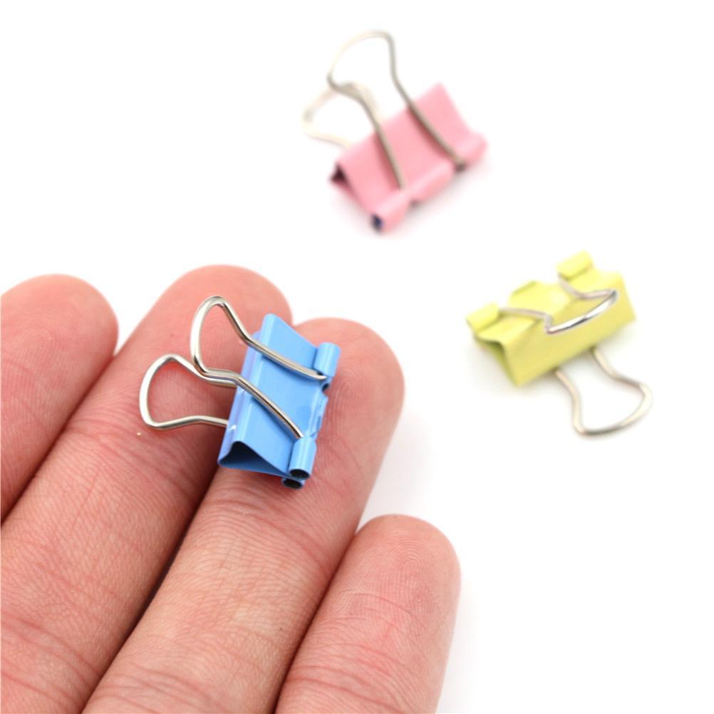 10Pcs 15mm Colorful Metal Binder Clips Note File Paper Clip Holder Office Supplies