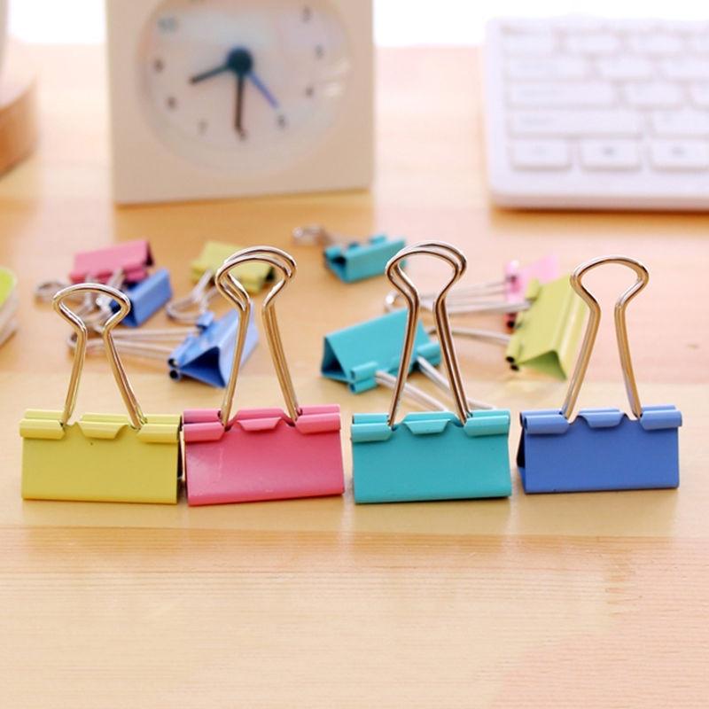 15-51mm 10 PCS Colorful Metal Paper File Ticket Binder Clips Office Supply Clip Ramndom Color