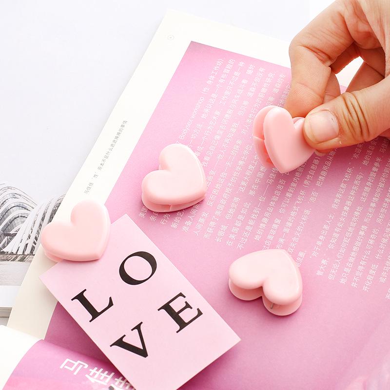 10pcs Pink Love Decoration Clips Cute Heart Paper Clip for Memo Photo Wedding Girl Gift School A6967