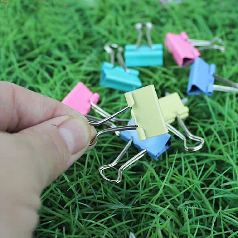 10pcs Colorful Metal Binder Clips Notes Letter Paper Clip Office Stationery