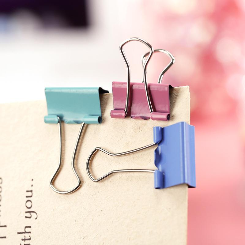 40PCS Assorted Colour Bulldog Foldback Mini Metal Binder Clips Paper File Clips 19MM