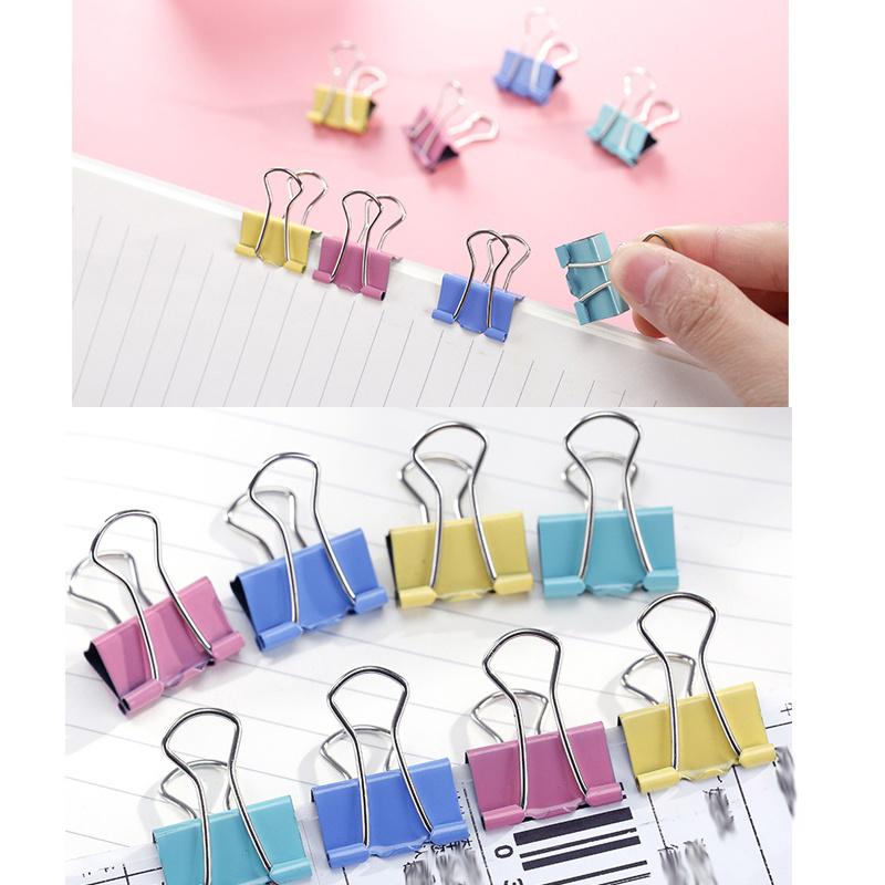 40PCS Assorted Colour Bulldog Foldback Mini Metal Binder Clips Paper File Clips 19MM