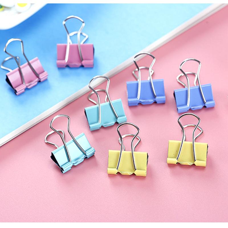 40PCS Assorted Colour Bulldog Foldback Mini Metal Binder Clips Paper File Clips 19MM