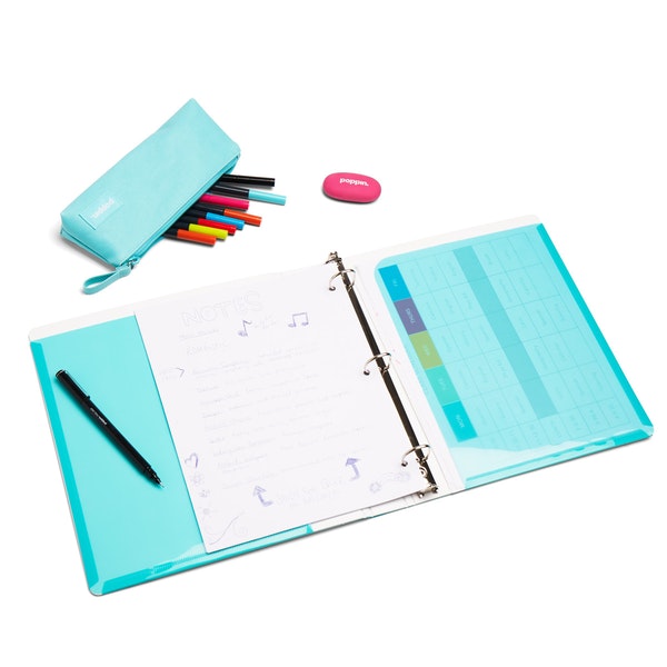 Aqua 1" Pocket Binder