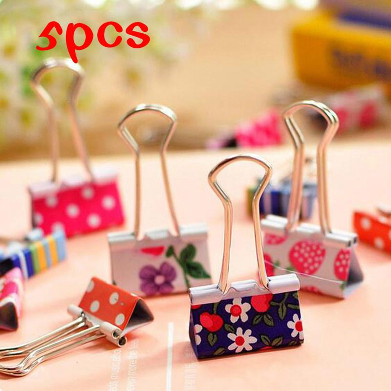 Cute Cartoon Kawaii Heart Dot Metal Clip Creative Strawberry Clips for Kids School Supplies