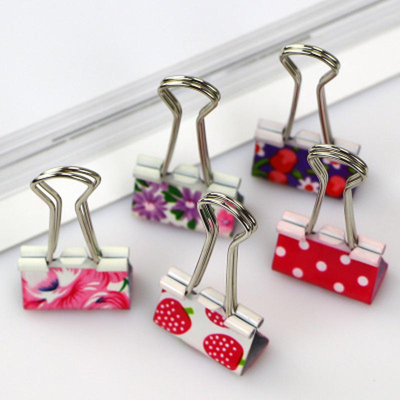 Cute Cartoon Kawaii Heart Dot Metal Clip Creative Strawberry Clips for Kids School Supplies