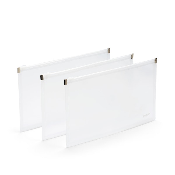 Clear Small Zip Folios, Set of 3