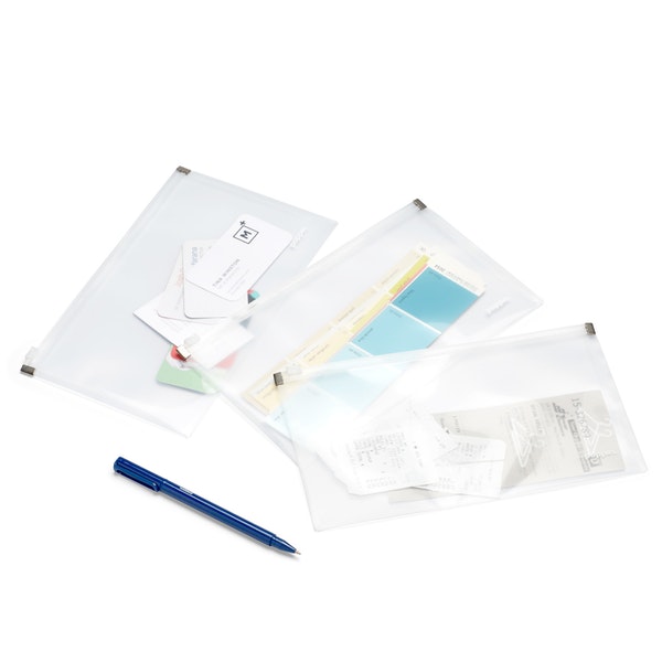 Clear Small Zip Folios, Set of 3